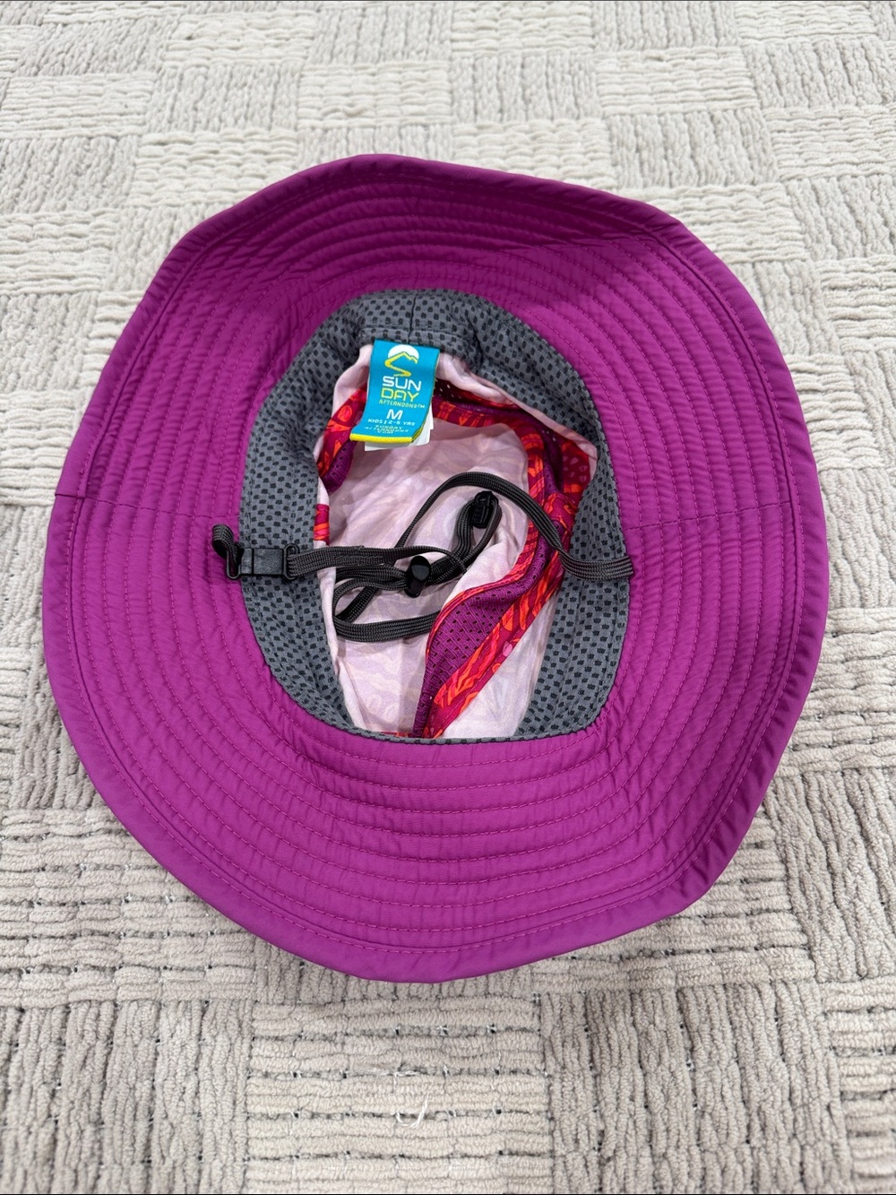 Sunday Afternoons Bright Pink & Orange Patterned Sun Hat Size M (2-5 years) - Picture 2 of 2